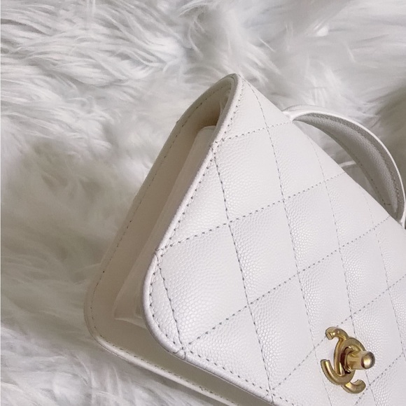 Chanel Mini Flap Bag with top handle GHW Caviar 23B Microchip - Picture 3 of 11